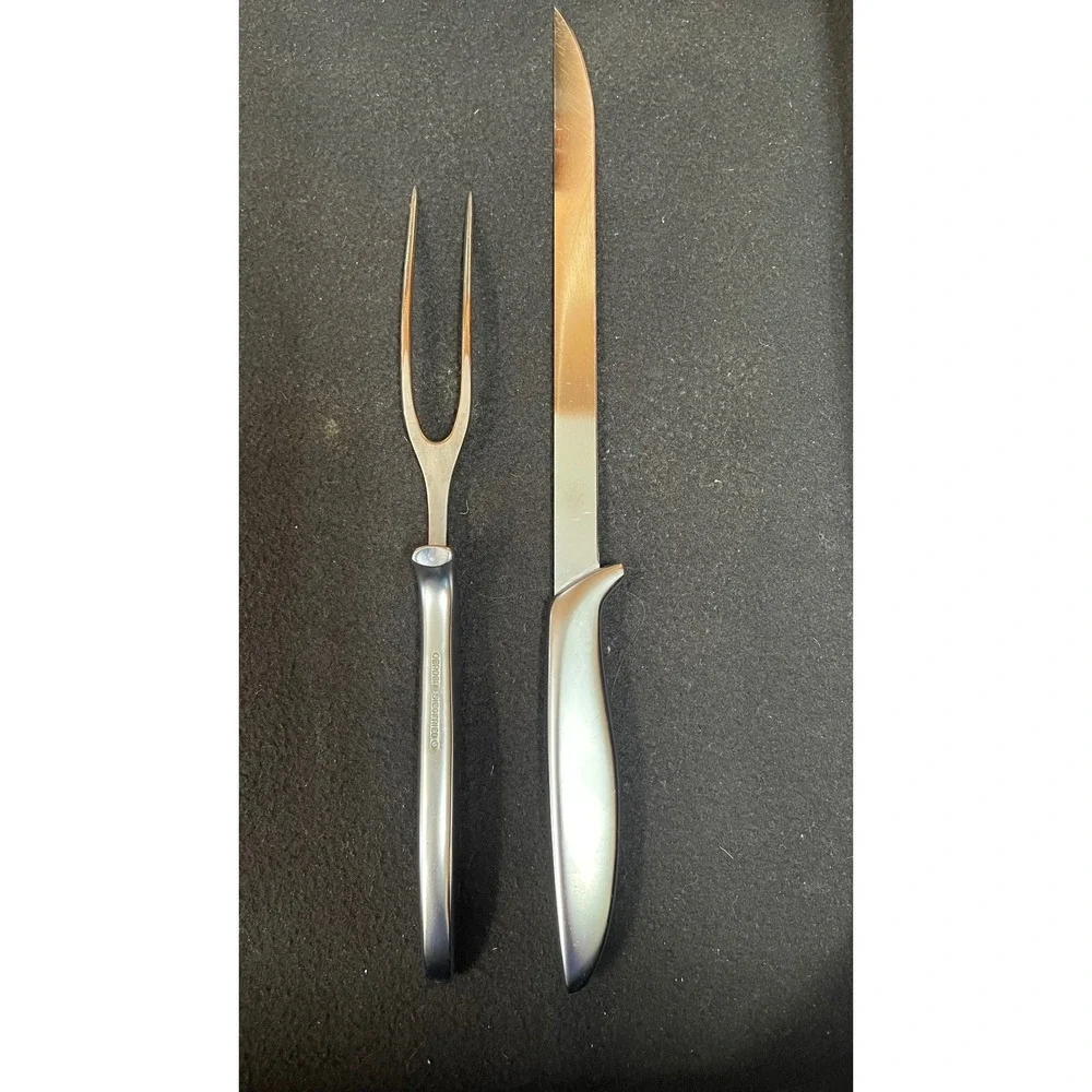 Vintage Gerber USA Legendary Blades Siegfried Carving Set Knife & Meat Fork